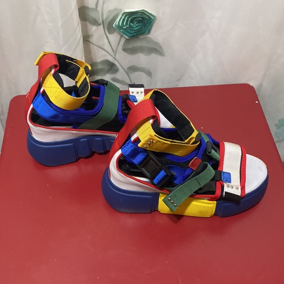 ANTHONY WANG COLLECTION WEDGE PLATFORM STRAPPY SANDAL SZ 6 - Picture 4 of 7